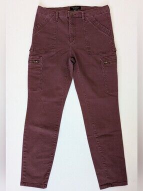 Banana Republic Women's Skinny Twill Pants - Dark Cherry